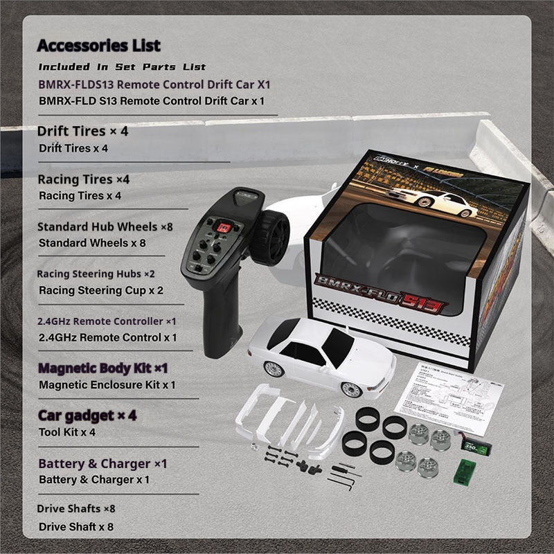 Rc Drift Car Kit - 1/28 BMHOBBY BMRX FLD S13 Mini