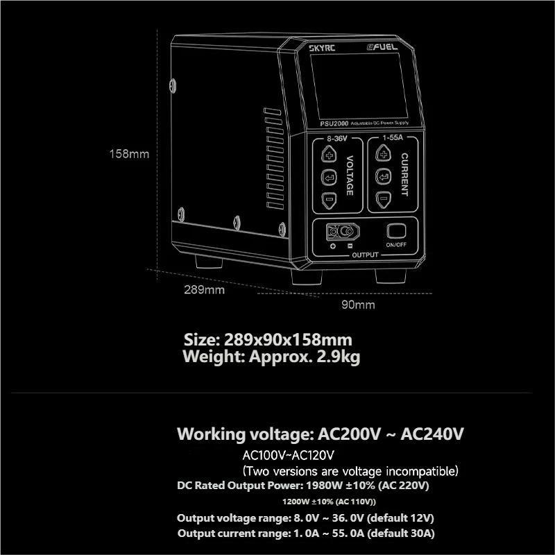 SKYRC PSU2000 1980W Verstelbar - Drone With Rc recensie en prijs