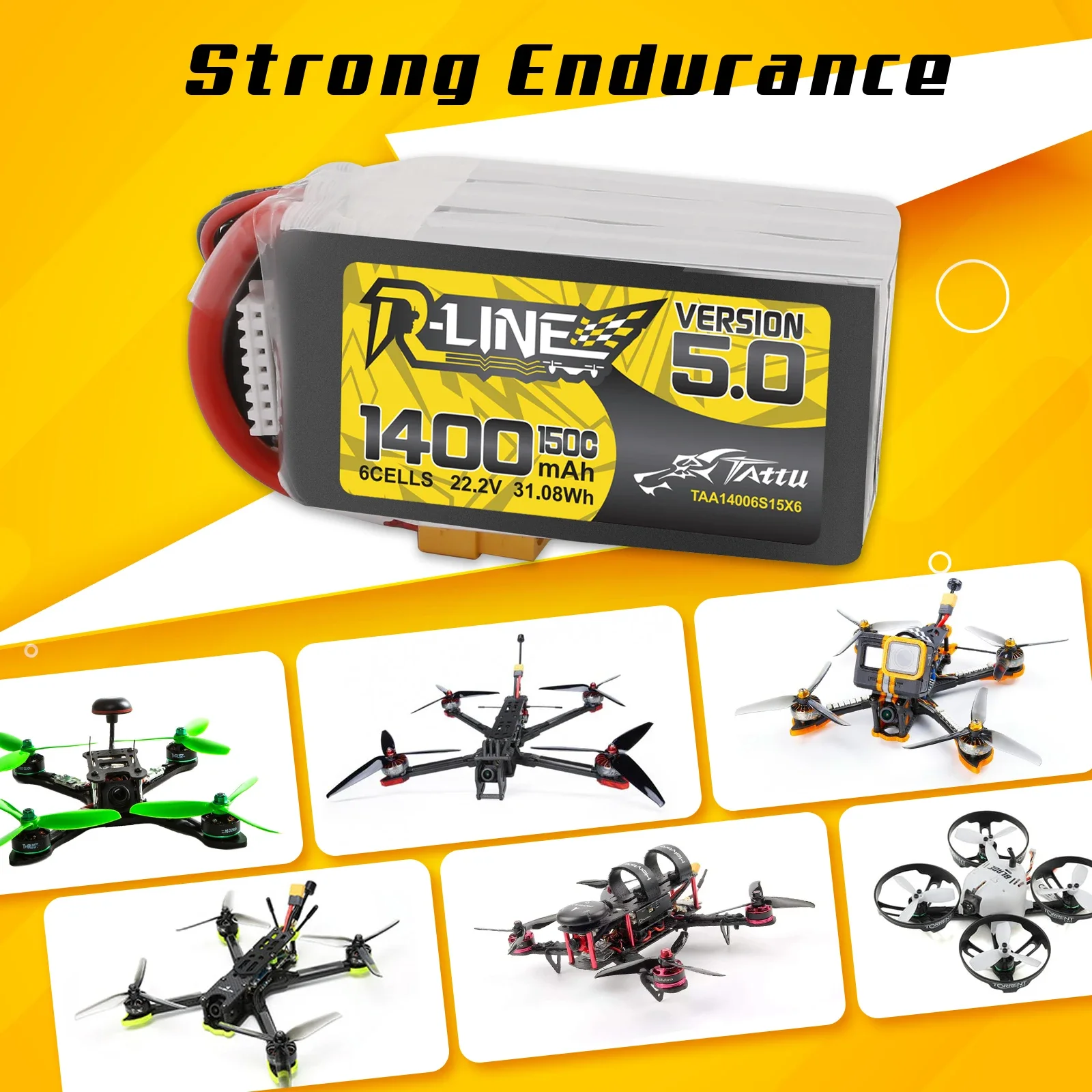 Tattu R-Line 1200mAh 1400mAh 6 - Drone Frame 5 Inch recensie en prijs