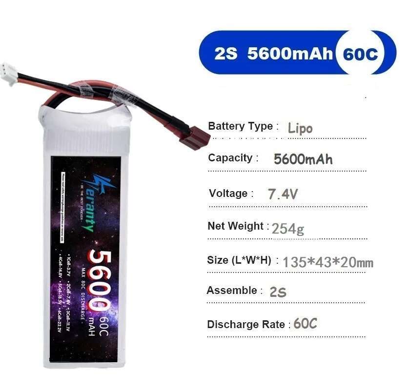 TERANTY 5600MAH 60C 2S 3S 4S 6 - Rc Drift Car Kit recensie en prijs