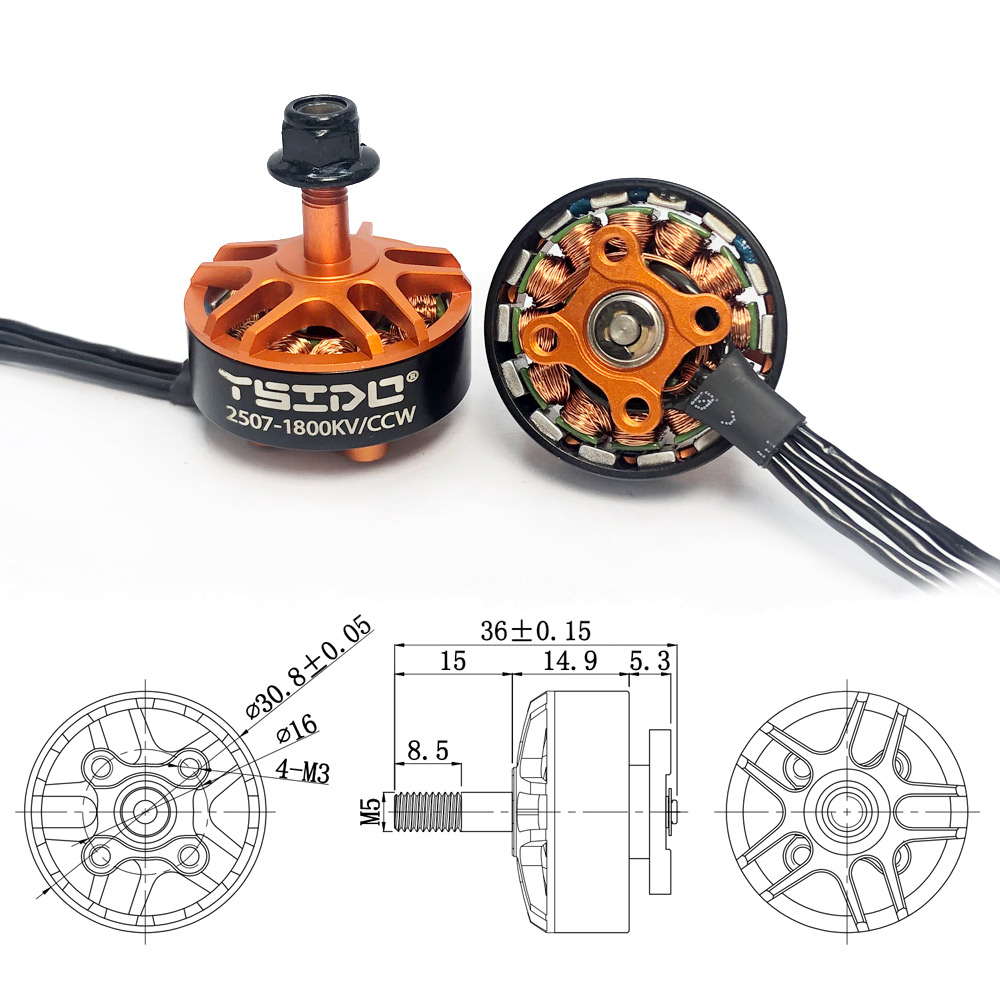 YSIDO 2507 1800KV 3-6S Borstel - Drone Frame 5 Inch recensie en prijs